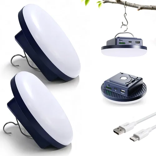 Miniatura 12 de Luces de campamento para tienda de campaña de 4500 lúmenes, 45 W, recargable, linterna LED magnética, toldo portátil USB para exteriores, luces