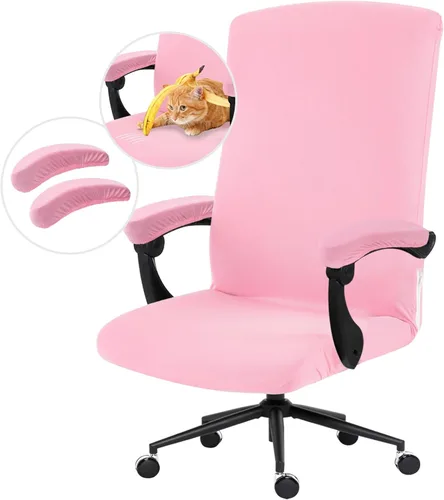 Miniatura 84 de Fundas elásticas para asiento de silla de oficina de escritorio - Funda universal de spandex para silla de computadora - Fundas removibles lavables