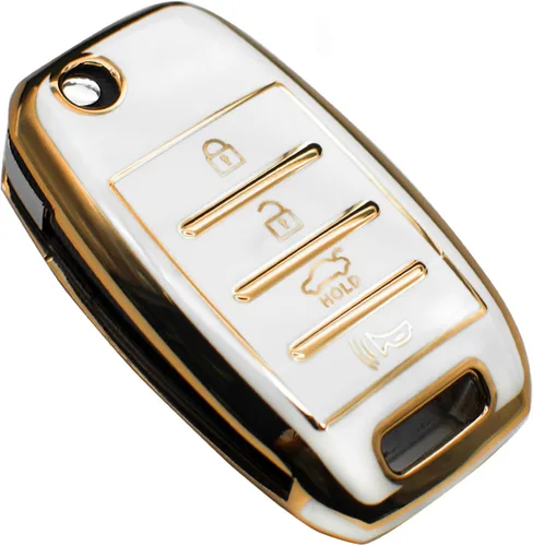 Miniatura 8 de FEYOUN - Funda de poliuretano termoplástico con 4 botones inteligentes para la llave a control remoto del automóvil; funda compatible
