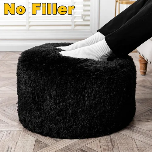 Miniatura 2 de Asuprui Puf otomano para el suelo, reposapiés otomano, sin relleno, 20 x 20 x 12 pulgadas, asiento redondo, puf, silla plegable, almacenamiento