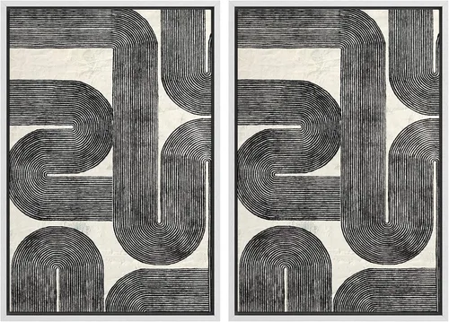 Miniatura 127 de SIGNWIN Lienzo enmarcado para pared, ilustraciones abstractas texturizadas en tonos beige terrosos, arte moderno, decorativo, contemporáneo