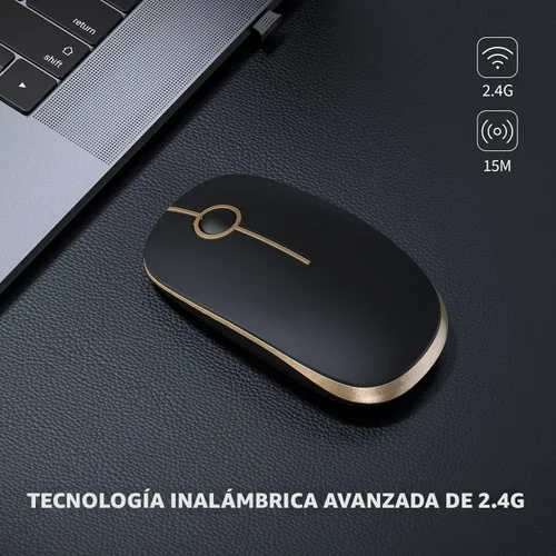 Miniatura 2 de VssoPlor Ratón Inalámbrico 2.4G, Ratón Portátil Delgado para Computadora Portátil con Receptor Nano, Ratón Óptico Silencioso para Notebook, PC