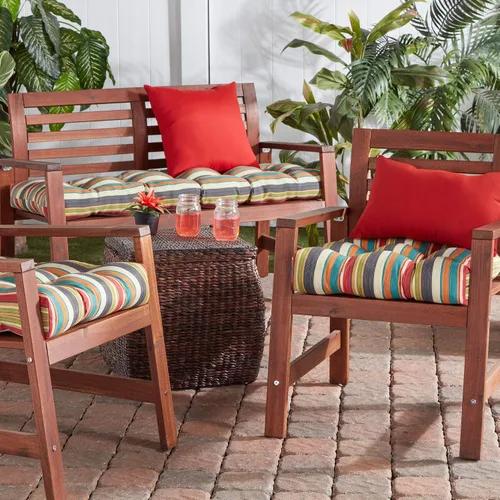 Miniatura 8 de Greendale Home Fashions Cojín de banco para exteriores de 51 pulgadas, Adobe Stripe