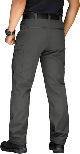 Miniatura 3 de NAVEKULL Pantalones de esquí de nieve para hombre, con forro polar softshell impermeable, tácticos, pantalones cargo para senderismo, snowboard