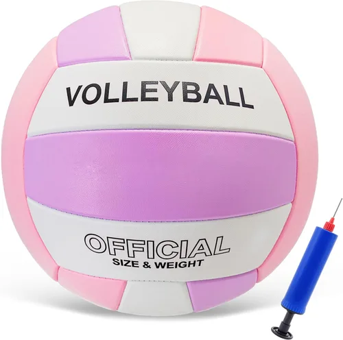 Volleyball Official Size 5 for Indoor Outdoor, Soft Touch Volleyballs for Adults Beach Play,Pool,Game,Gym,Training, Waterproof Volleyball with Ball