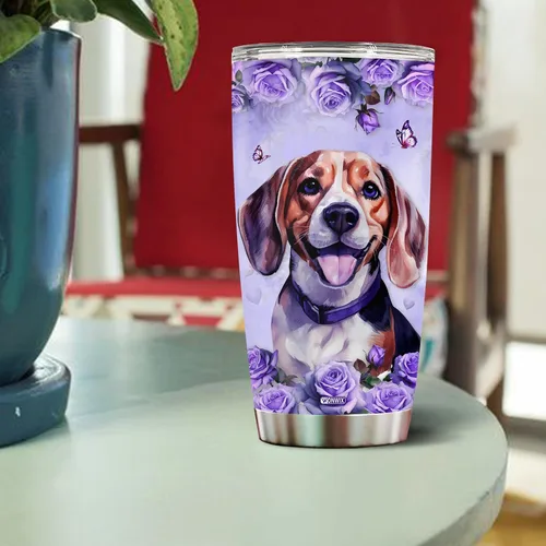 Miniatura 4 de Regalos personalizados de Beagle para mujeres, esposa, hija, mamá, niña, vaso de acero inoxidable aislado de 20 onzas, taza de viaje, taza de café