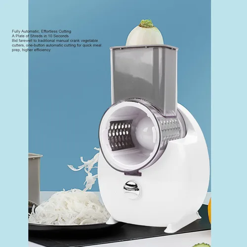 Miniatura 3 de Fockety Rallador eléctrico de queso, rallador eléctrico giratorio recargable, triturador eléctrico con 4 cortadores reemplazables para queso