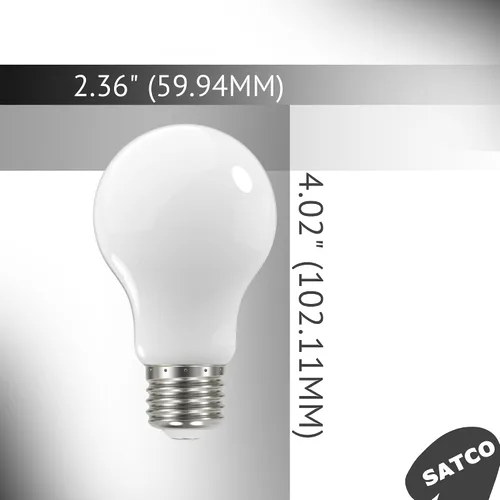 Miniatura 6 de Satco S12420-Bombilla LED A19 de 8.2 W, blanco suave, 90 CRI, 3000K, 120 voltios (paquete de 24)