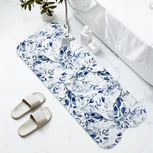 Miniatura 2 de Alfombra antideslizante de 40 x 16 pulgadas, extra larga, tapete de baño para bañera, tapete decorativo para bañera con orificios de drenaje