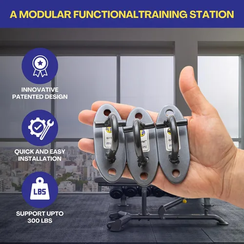 Miniatura 5 de The Anchor Gym Anchor Gym-Mini H1 (juego de 3) – Plataforma modular de enganche de pared para bandas de resistencia, correas de suspensión, correas