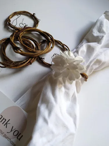 Miniatura 7 de Rustic Napkin Rings for Wedding Table Settings, Country Bridal Shower, Barn Reception and Party 5pcs