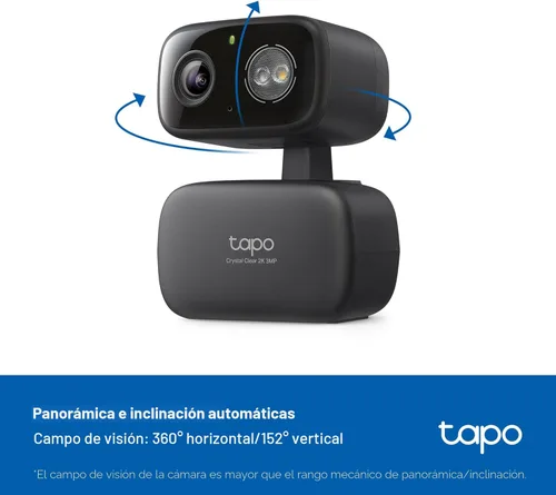 Miniatura 4 de Tapo - Cámara de seguridad 2K 3MP con inclinación/giro para interiores/exteriores, detección y seguimiento gratuito de personas/llanto de bebés