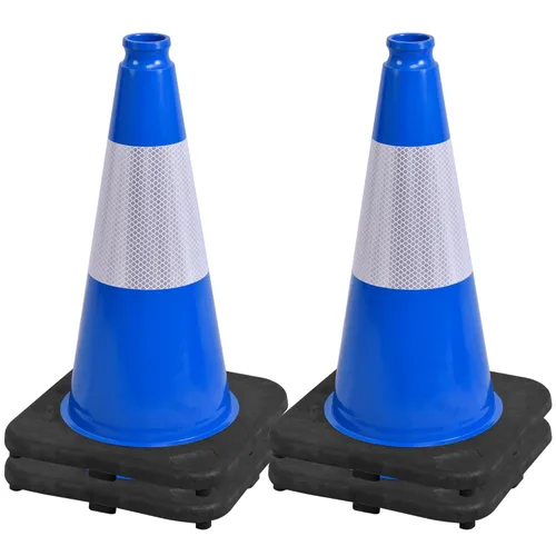 Miniatura 23 de OrangeStar Conos de Tráfico de 36" Paquete de 6 Conos de Seguridad Azules con Collares Reflectantes, Base de Servicio Pesado para Construcción