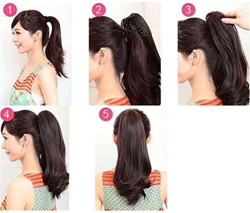Miniatura 6 de Fut - Extensiones de pelo largo y lacio con broche, cola de caballo para mujer (21 pulgadas)