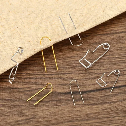 Miniatura 6 de PATIKIL Pasadores de horquilla, 200 pines de acero inoxidable para coser en U de 0.9 pulgadas, pasadores de doble bloqueo para coser joyas, tela