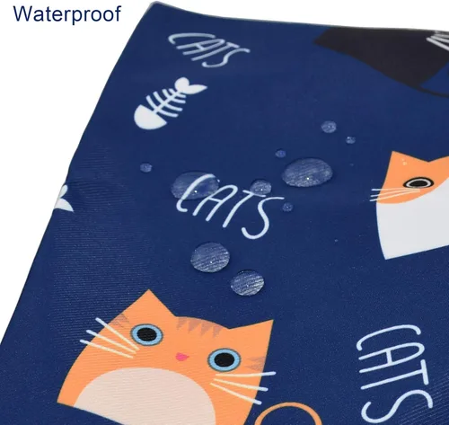 Miniatura 5 de Mini Bolsa Tote de Almuerzo Reutilizable Pequeña Linda con Cordón Adecuada para Niñas Mujeres Gato Azul