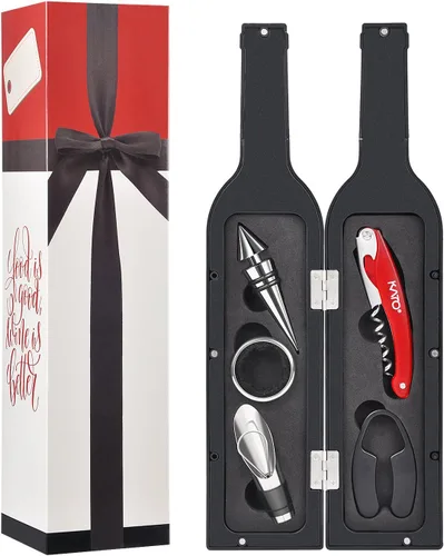 Kato - Juego de regalo para abridor de botellas de vino, 5 piezas de sacacorchos de vino, accesorios para ganadores de juegos y adultos, grandes