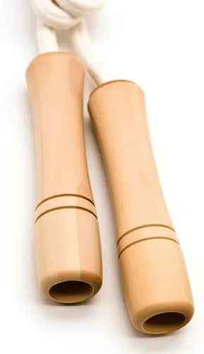 Miniatura 8 de Cuerda de saltar para niños – Mango de madera – Cuerda de saltar ajustable de algodón trenzado para niños pequeños fitness entrenamiento ejercicio