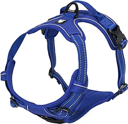 Miniatura 8 de Truelove TLH5651 - Arnés ajustable sin tirones para perro, chaleco reflectante para cachorros, control cómodo, colores brillantes (azul, M)
