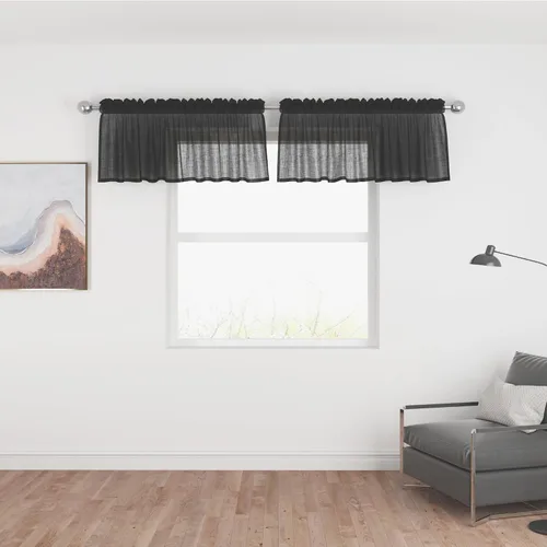 Miniatura 74 de UPOPO Paneles de Cortina Beige Pequeños Cortinas Transparentes de Gasa de 16 Pulgadas de Largo Cortinas de Cocina de Voile con Textura de Lino