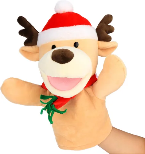 Miniatura 8 de Hopearl Marioneta de mano de pájaro de peluche con boca abierta y movible para juego imaginativo, juego de rol, juguete interactivo para contar