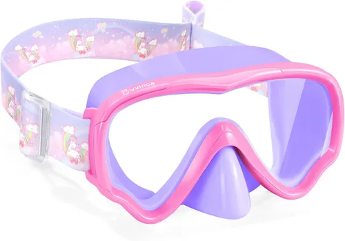 Miniatura 19 de Vvinca Kids-Goggles with Nose Cover, Diving Mask Elastic Fabric Strap Anti Fog Anti Shattered Lens for Kids Swim Goggles 3-14 17-negro