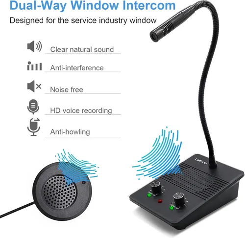 Miniatura 3 de CallToU Sistema de Intercomunicador con Altavoz de Ventana, Micrófono de Intercomunicación de Dos Vías Antiinterferencia para Hablar a Través