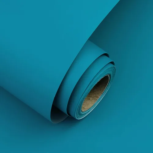 Miniatura 13 de Papel Pintado Negro para Despegar y Pegar 15.7"x118" Papel de Contacto de Color Sólido Moderno Autoadhesivo Extraíble de Vinilo para Paredes