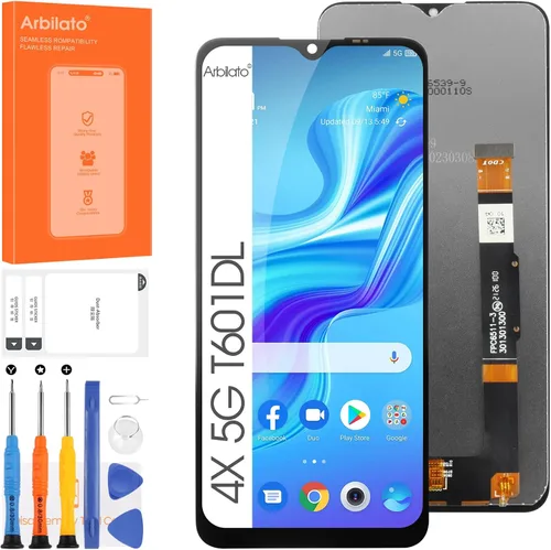 Pantalla para TCL 4X 5G Reemplazo de pantalla para TCL T601DL CD Pantalla 4X 5G Pantalla táctil Digitalizador Asamblea Piezas de reparación (negro)