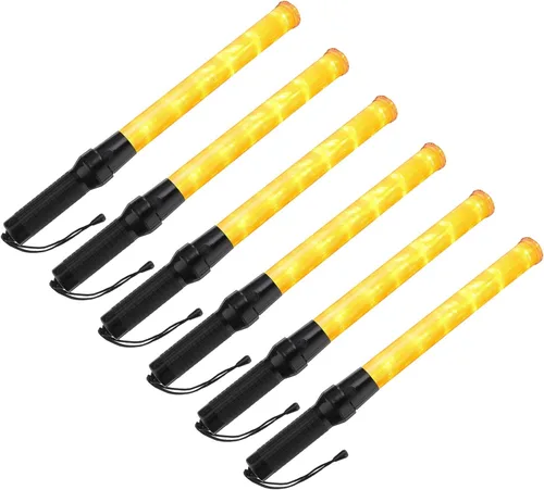 Miniatura 7 de PATIKIL Varitas de tráfico de 21 pulgadas, 6 unidades, 2 modos intermitentes, luz de advertencia LED, controlador de señal policial con cordón