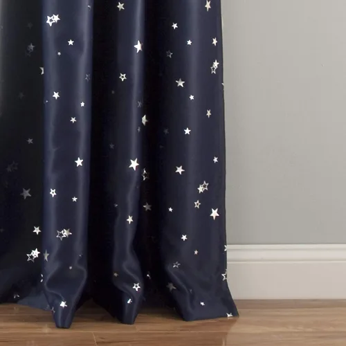Miniatura 3 de Lush Decor Star - Par de paneles de cortinas opacas para ventana, 63 pulgadas de largo x 52 pulgadas de ancho, gris claro