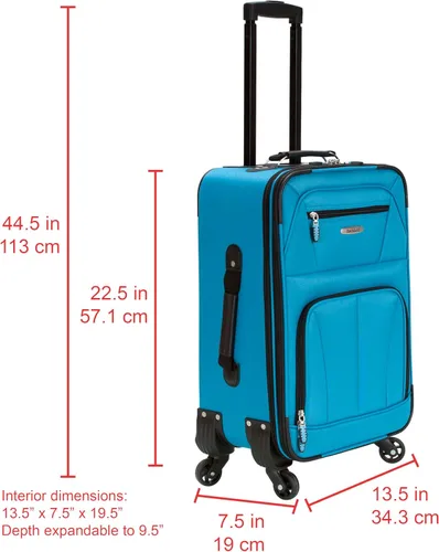 Miniatura 3 de Rockland Pasadena Maletas blandas con ruedas giratorias, Turquesa