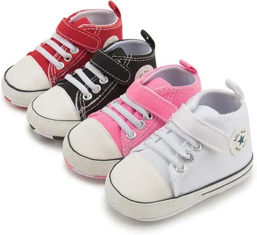 Miniatura 2 de KIDSUN zapatos deportivos altos hasta el tobillo para bebés, niños y niñas con suela antideslizante, suaves, para recién nacidos, zapatos