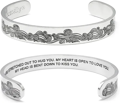 Miniatura 28 de Dczosily Pulseras inspiradoras para mujer, de acero inoxidable, pulseras motivacionales, regalos personalizados para mejores amigas