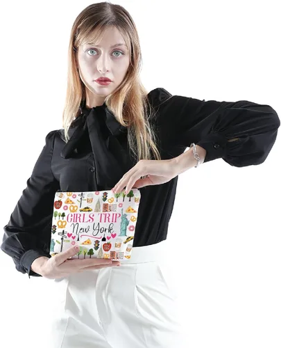 Miniatura 6 de POFULL Nueva York Vacaciones Regalo Viaje Nueva York Cremallera bolsa Viaje Cosméticos Bolsa, Bolsa de Cosméticos de Viaje para niñas Nueva York