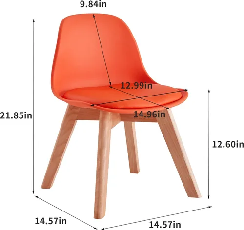 Miniatura 2 de Comfy - Juego de 2 sillas de escritorio pequeñas de estilo simple para niños de 3 a 10 años, diseño de respaldo curvado y asiento acolchado