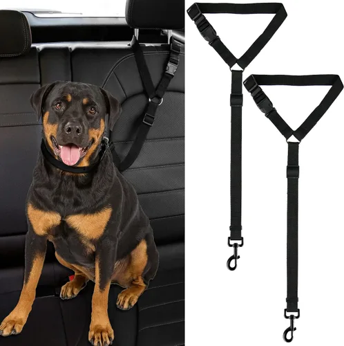 Correa de cinturón de seguridad para perros y gatos Reposacabezas de automóvil Tela de nailon ajustable para perros Arnés de cinturones de seguridad