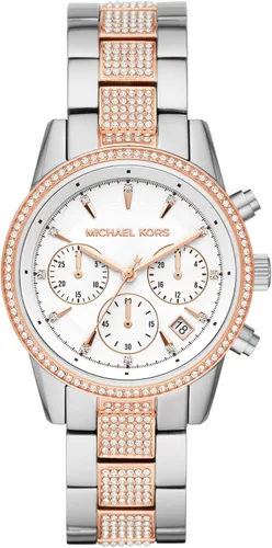 Miniatura 12 de Michael Kors Bryant - Reloj cronógrafo para mujer de acero inoxidable y cristal pavé