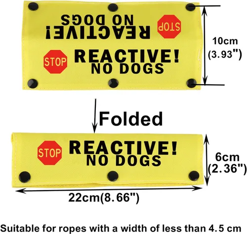 Miniatura 2 de Divertida correa para perro reactiva sin perros, correa envolvente para perro, regalo de cumpleaños para mascotas (Reactive No Dogs-YE Sleeve)