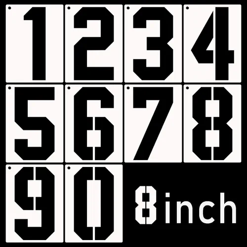 Miniatura 9 de DXCYZ - Juego de plantillas de números grandes de 2 pulgadas, plantillas de números de dirección de 0 a 9, 10 plantillas de números de pintura