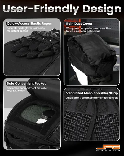 Miniatura 6 de Bolsa de asiento para motocicleta, doble uso, impermeable, bolsa de almacenamiento, bolsa para guardar el casco