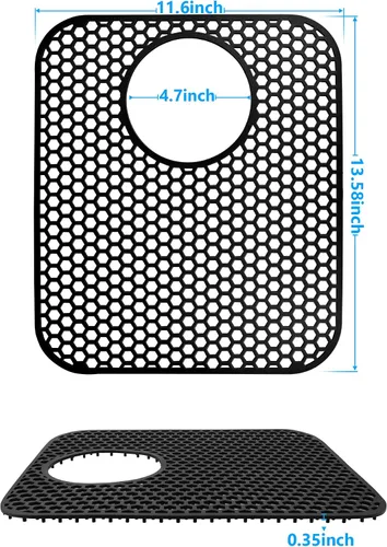 Miniatura 6 de Protectores de fregadero para fregadero de cocina, 2 alfombrillas de cocina de silicona de 13.58"x11.6", protector inferior antideslizante 13.58"x