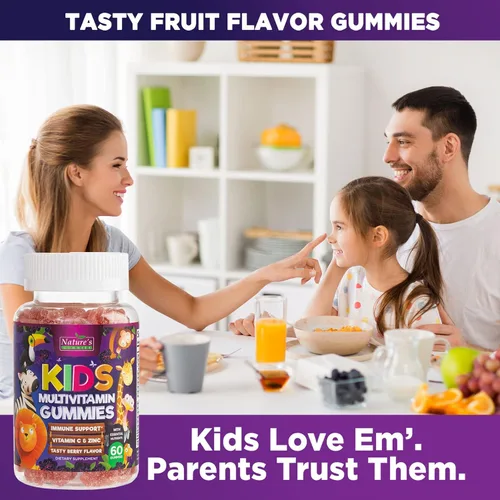 Miniatura 6 de Multivitamínico para niños - Gomitas completas de multivitamínico diario para niños con vitamina D, vitaminas B, zinc y más - Energía, enfoque