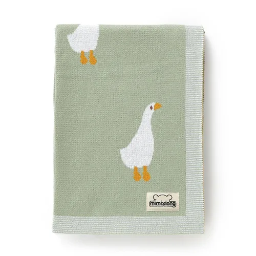 Miniatura 15 de mimixiong Manta de punto para bebés niños y niñas, algodón suave neutro en blanco para envolver cochecito de cuna con lindas ovejas