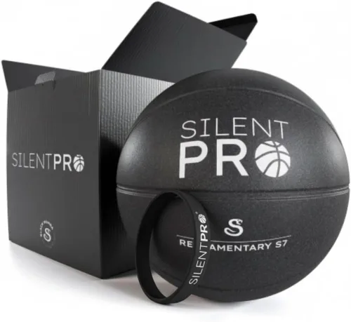 Silent Basketball – Black Mamba – Size 7 (29.5") – Quiet Indoor Dribbling – Premium Foam Basketball, Exact Shape – Certified Child Safe – Soundless,