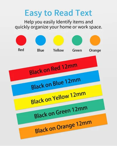 Miniatura 2 de MarkDomain Cinta de etiquetas de repuesto compatible para Brother P Touch TZe Tz 0.472 in 0.47 pulgadas