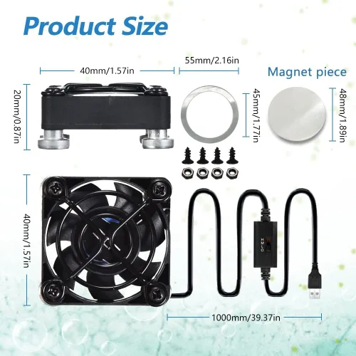 Miniatura 2 de Ventilador USB de 1.575 pulgadas (1.575 in) Ventilador USB de 5 V Compatible para teléfono VR engranaje, acuario, Roku, Router, Raspberry Pi