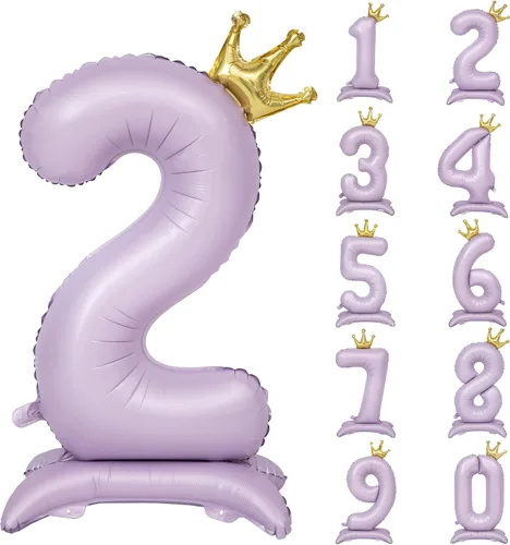 Miniatura 54 de Globos de aluminio grandes con corona negra número 0 para niños y niñas, cumpleaños, boda, aniversario, fiesta, baby shower, suministros 0
