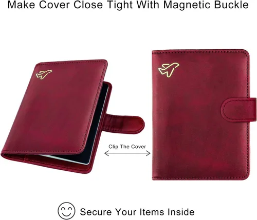 Miniatura 5 de WALNEW Funda para pasaporte de viaje, pasaporte, tarjetero, cartera