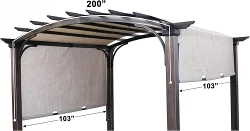 Miniatura 2 de SCOCANOPY L-PG152PST-B - Correa de repuesto compatible con pérgola independiente Lowe's Allen + Roth de 10 pies x 10 pies, gris